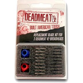 G5 Deadmeat V2 Replacement Blade Kit, 9 Stainless Steel Blades, Wrench, 3 Snaplock Collars, Fits 100/125 Grain Deadmeat V2 Bow Hunting Archery Broadheads