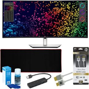 Dell UltraSharp U4025QW 40-Inch Curved Thunderbolt Hub Monitor Bundle with 4-Port USB 3.0 Hub, 8-Feet HDMI Cable, Screen Cleaner, and Extended Mouse Pad (5 Items)