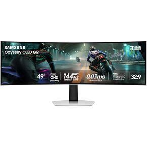 Samsung 49" Odyssey OLED G9 (G91SD) Dual QHD QD-OLED G-Sync Compatible Curved Gaming Monitor, 144Hz, 0.03ms, AMD FreeSync Premium Pro, Ergonomic Stand, 3 Year Warranty, LS49DG910SNXZA, 2024
