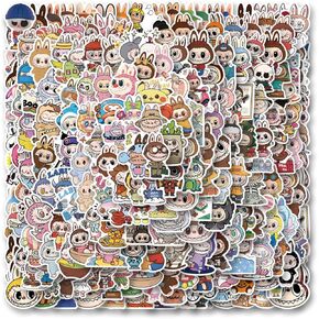 210pcs Cartoon Stickers for Water Bottle Fashion Vinyl Waterproof for Kids Teens Girls Adult Laptop Skateboard Phone Guitar Travel Case Bike