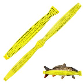 Foldable Fish Measuring Board 32 Inch Lightweight Bump Board - Dual Sided Fishing Ruler for Crabs and Fish, Portable Kayak/Boat Measuring Tool (Yellow)