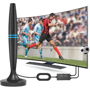 الهوائي التلفزيوني الداخلي ، هوائي لهوائي التلفزيون الذكي للقنوات المحلية ، يدعم 4K 1080p مع معززة الإشارة ، استقبال HD طويل المدى مع مكبر للصوت