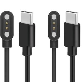 Compatible with AMAZTIM M3E Smart Watch Charger, Magnetic Replacement Charging Cable Compatible for AMAZTIM M3E Smart Watch (Black+Black)