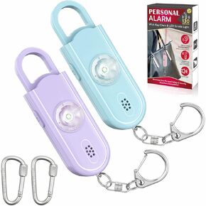 جهاز إنذار شخصي آمن للصوت ، 2 حزمة 130 ديسيبل صفرة صفارات الإنذار ، سلسلة مفاتيح إنذار أمان الطوارئ مع ضوء LED الصوتية ، صفارات الإنذار السلامة الشخصية للنساء ، الرجال ، الأطفال ، كبار السن in Kuwait