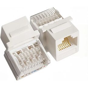 10PCS Cat5e Tool-Less Keystone Jack Connector Adapter, Module Internet Network Ethernet LAN Cable(8004-CAT5E-100pcs)