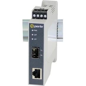 Perle SR-1000-SFP-XT Transceiver/Media Converter - 1 x Network (RJ-45) - Gigabit Ethernet - 10/100/1000Base-T, 1000Base-X - 1 x Expansion Slots - SFP (Mini-GBIC) - 1 x SFP Slots - Rail-mountable