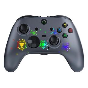 Xbox One Controller, 2.4GHz Wireless Xbox Controller with RGB LED Light, Compatible with Xbox One X/S/Series X/S /PC with 600mAh Rechargeable Built-in Battery,Dual Vibration/Turbo/Programmable-Grey