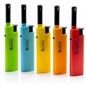 Crocs Candle Lighters - Easy Reach, Refillable, Long BBQ Lighters for Outdoor Use - Butane Refillable - 5 Pack