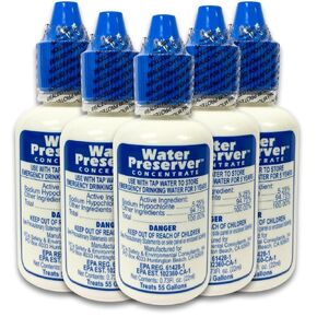 Water Preserver for 55 Gallon Water Tank - Purifies Water for Drinking for 5 Years - Ideal for Emergency Water Storage or Rain Collection - Survival Kit, Earthquake, Hurricane, Emergency Water-2 Pack