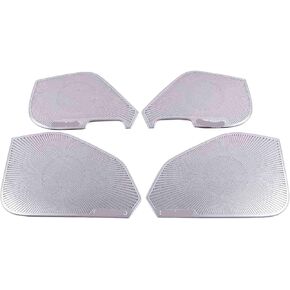 Fit for Golf 7 MK7 2013-2020 Car-Styling Stainless Steel Car Door Audio Speaker Decorative Cover Trim 3D Sticker Door Audio Speaker Cover(Slivery-03)