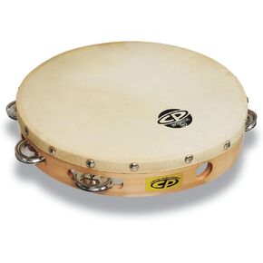CP379 10" Wood Tambourine, Headed, Single Row Jingles in Saudi Arabia