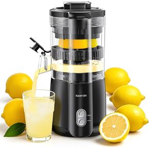 Electric Lemon Juicer, Hand-Free Citrus Juicer Machine with Cleaning Brush, Automatic Juice Squeezer for Lemon, Lime, Grapefruit, Pomegranate, One-Touch Operation & Easy Clean