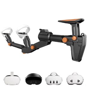 VR Gunstock for Meta Quest 2 Quest 3S 3S Quest Pro - إكسسوارات وحدة تحكم ألعاب FPS القابلة للتعديل مع وسادة خد مرفق مغناطيسية سريعة للعب VR GamePlay (Black)