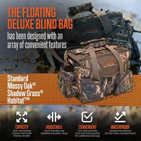 ALPS OutdoorZ Deluxe Floating Blind Bag - Waterproof Hunting Backpack for Men, with Removable Dividers, Thermos Sleeve & Padded Shoulder Strap, Standard - Realtree MAX-7 in Saudi Arabia
