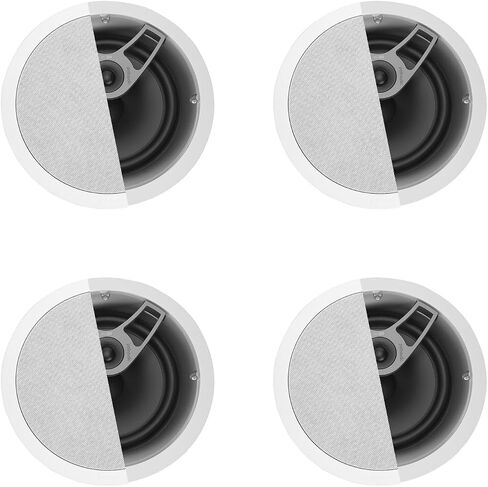 Polk Audio MC80 2-Way in-Ceiling 8" Speakers, 1 Pair (2 Speakers) | Perfect for Damp and Humid Indoor/Enclosed Areas | Bathrooms, Kitchens, Patios (White, Paintable-Grille) in Saudi Arabia