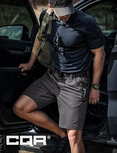 CQR Men's Flex Casual Cargo Shorts, Lightweight Water Resistant Golf Shorts, Stretch Tactical Work Shorts with Multi-Pocket, Negotiator Operator Navy, 36W/12L in Saudi Arabia