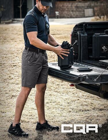 CQR Men's Flex Casual Cargo Shorts, Lightweight Water Resistant Golf Shorts, Stretch Tactical Work Shorts with Multi-Pocket, Negotiator Operator Navy, 36W/12L in Saudi Arabia