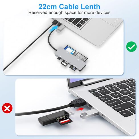 USB 3.0 Multi SD Card Reader,7-in-1 Memory Card Adapter Read 5 Cards Simultaneously,Supports 5Gbps High Speed,Memory Stick Pro Duo Adapter for SD/SDXC/SDHC/Micro SD/CF/XD/MS/MMC XD Card Reader in Kuwait