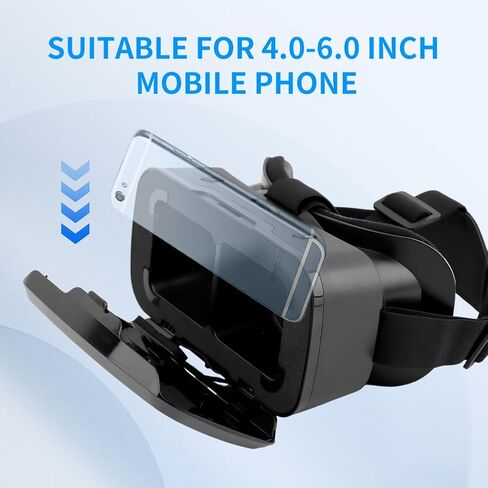 VR Shinecon VR Headset 3D VR Glasses ، Universal Virtual Reality Awoggles for Kids and Comple ، حماية قابلة للتعديل للعيون ، خوذة الواقع الافتراضي للأفلام والتلفزيون والفيديو. in Saudi Arabia