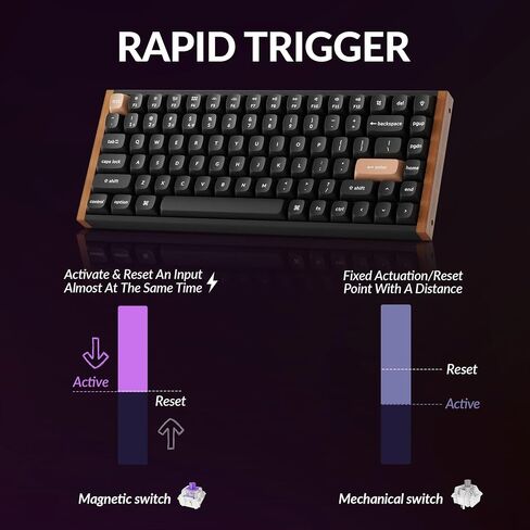 Keychron K2 هو لوحة مفاتيح ميكانيكية مخصصة مخصصة مخصصة لتأثير القاعة Gateron مفتاح مغناطيسي مزدوج ، QMK 2.4 GHz Bluetooth 5.2 RGB متوافق مع Windows Linux (الألومنيوم + الخشب) in Kuwait