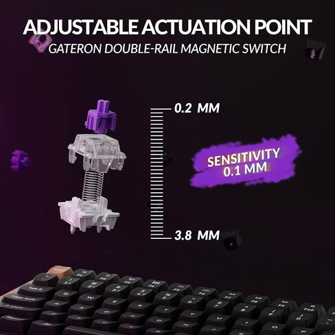 Keychron K2 هو لوحة مفاتيح ميكانيكية مخصصة مخصصة مخصصة لتأثير القاعة Gateron مفتاح مغناطيسي مزدوج ، QMK 2.4 GHz Bluetooth 5.2 RGB متوافق مع Windows Linux (الألومنيوم + الخشب) in Kuwait