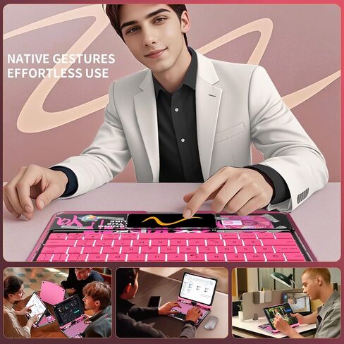 iPad Keyboard Case,for iPad Pro 11in(M4/M5) 2024/2025,Transparent Keyboard Case Featuring RGB Backlighting, 360° Rotating Trackpad, and Stylus Slot,White in Saudi Arabia