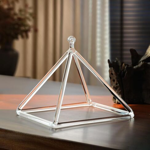 Sound Healing Crystal Singing Bowl Quartz Crystal Singing Pyramid 9'' With Free Suede Stick in Saudi Arabia