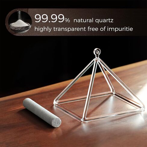 Sound Healing Crystal Singing Bowl Quartz Crystal Singing Pyramid 9'' With Free Suede Stick in Saudi Arabia
