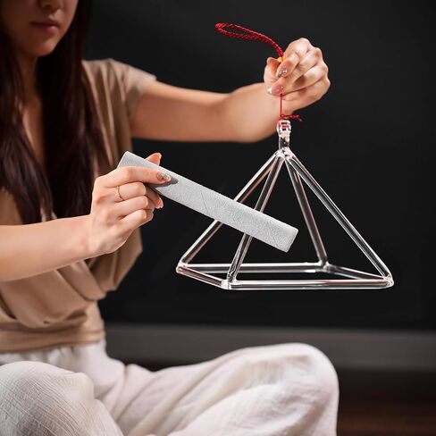 Sound Healing Crystal Singing Bowl Quartz Crystal Singing Pyramid 9'' With Free Suede Stick in Saudi Arabia