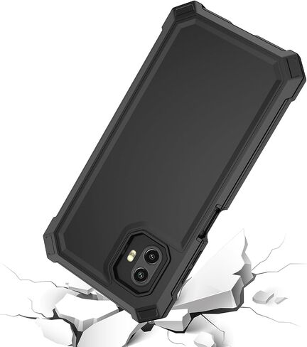 for Samsung XCover7 Pro Case with Screen Protector,Galaxy XCover 7 Pro Phone Case Front Bumper PC Hard Back Full Body Military Grade Protection Heavy Duty Cover for Samsung XCover 7Pro Black in Saudi Arabia