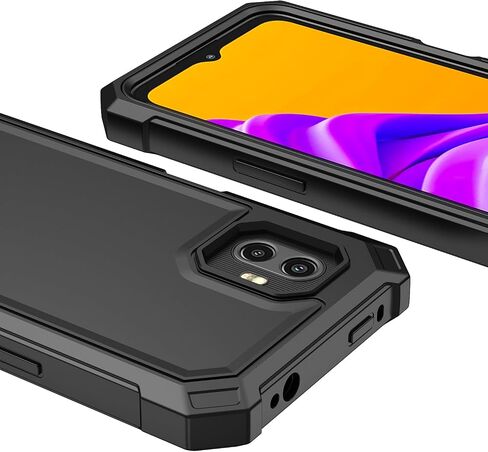 for Samsung XCover7 Pro Case with Screen Protector,Galaxy XCover 7 Pro Phone Case Front Bumper PC Hard Back Full Body Military Grade Protection Heavy Duty Cover for Samsung XCover 7Pro Black in Saudi Arabia