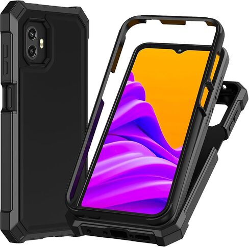 for Samsung XCover7 Pro Case with Screen Protector,Galaxy XCover 7 Pro Phone Case Front Bumper PC Hard Back Full Body Military Grade Protection Heavy Duty Cover for Samsung XCover 7Pro Black in Saudi Arabia