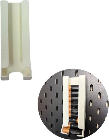 Chatelet AA Battery Holder for IKEA Skadis Pegboards | Organizer Accessory for AA Battery Storage for Skadis | Holds 10 Batteries | Pegboard Battery Rack | Made in USA (Battery Holder, White) in Saudi Arabia