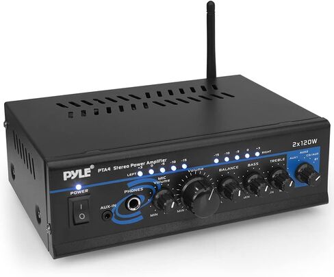 Pyle 2 Channel Wireless Microphone System - Portable UHF Digital Audio Mic Set with 2 Headset, 2 Lavalier lapel, 2 Transmitter, ¼’’ cable, power adapter - For Karaoke, PA, DJ, - PDWM3400,Black in Kuwait