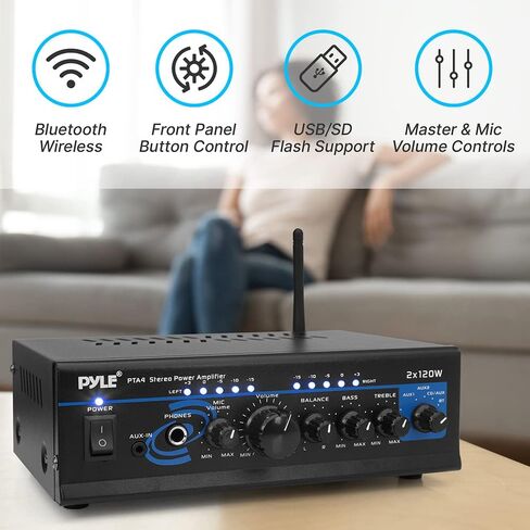 Pyle 2 Channel Wireless Microphone System - Portable UHF Digital Audio Mic Set with 2 Headset, 2 Lavalier lapel, 2 Transmitter, ¼’’ cable, power adapter - For Karaoke, PA, DJ, - PDWM3400,Black in Kuwait