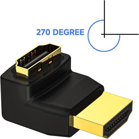 VCE 6-Pack HDMI 270 درجة ذكر لأنثى محول زاوية قائمة 3D & 4K مدعوم in Kuwait