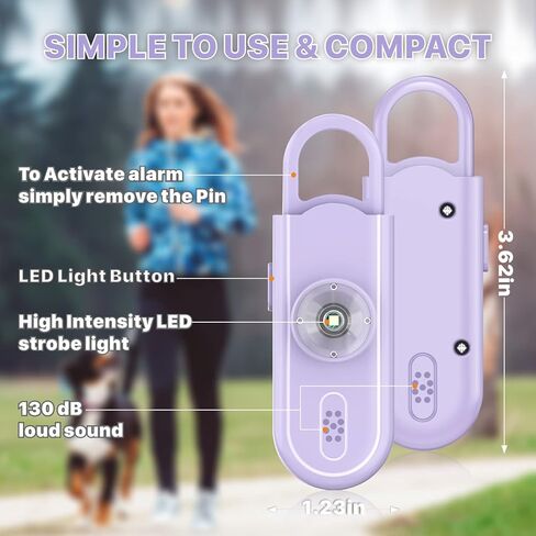 جهاز إنذار شخصي آمن للصوت ، 2 حزمة 130 ديسيبل صفرة صفارات الإنذار ، سلسلة مفاتيح إنذار أمان الطوارئ مع ضوء LED الصوتية ، صفارات الإنذار السلامة الشخصية للنساء ، الرجال ، الأطفال ، كبار السن in Kuwait