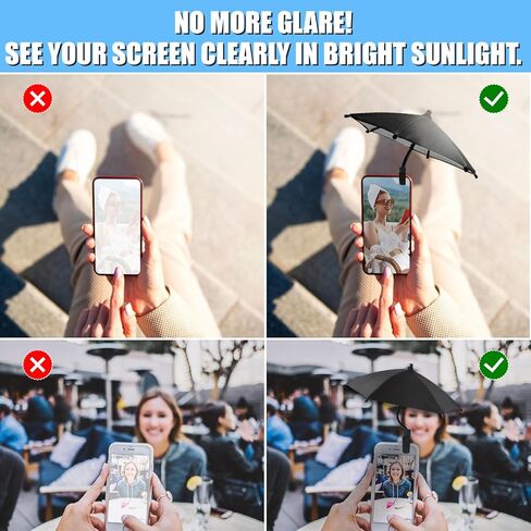 مظلة الهاتف - ظل أشعة الشمس المضادة للوهج ، مظلة الهاتف للشمس iPhone ، مقطع على المظلة لظلال أشعة الشمس ، يحمي من أشعة الشمس والوهج ، والأنشطة في الهواء الطلق ، وملاءمة عالمية لجميع الهواتف الذكية in Kuwait