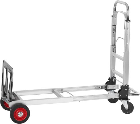 شاحنة يدوية قابلة للطي من الألومنيوم من VEVOR، تصميم 2 في 1 بسعة 400 رطل، عربة صناعية قابلة للطي شديدة التحمل، عربة دوللي بعجلات مطاطية للنقل والتحرك في المستودعات والسوبر ماركت والحديقة in Kuwait