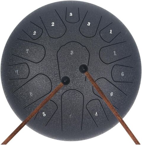 Yasisid Steel Tongue Drum 6 Inche 8 Note Steel Drums Instruments,Percussion Instrument,with Soft Bag,Music Book,2 Mallets,for Meditation or Yoga (8 Notes, White) in Kuwait