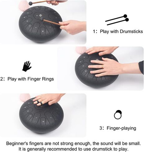 Yasisid Steel Tongue Drum 6 Inche 8 Note Steel Drums Instruments,Percussion Instrument,with Soft Bag,Music Book,2 Mallets,for Meditation or Yoga (8 Notes, White) in Kuwait