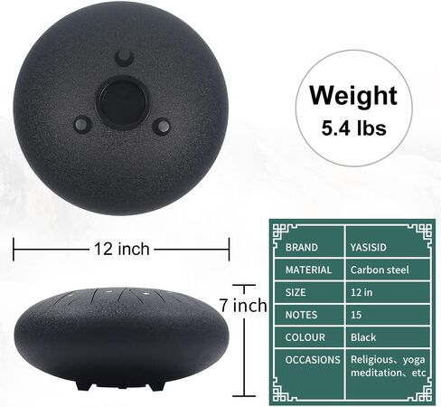 Yasisid Steel Tongue Drum 6 Inche 8 Note Steel Drums Instruments,Percussion Instrument,with Soft Bag,Music Book,2 Mallets,for Meditation or Yoga (8 Notes, White) in Kuwait