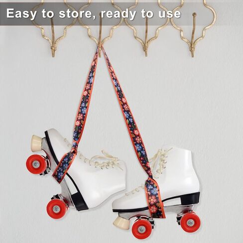 2 Pieces Rainbow Skate Leash Adjustable Skate Boot Carrier Strap Skate Shoulder Sling Leash Roller Skate Shoulder Strap for Child Skates in Saudi Arabia
