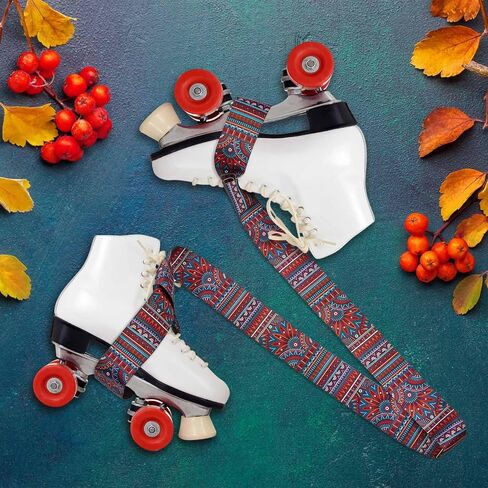 2 Pieces Rainbow Skate Leash Adjustable Skate Boot Carrier Strap Skate Shoulder Sling Leash Roller Skate Shoulder Strap for Child Skates in Saudi Arabia