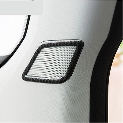 Fit for MG ZS Car Covers Speaker Sound Trim Stainless Steel Accessories Interior Styling Decoration Parts Moulding Door Audio Speaker Cover(Carbon Fiber Pattern) in Kuwait