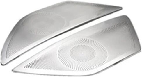 Fit for BMW 5 Series F10 11-16 Steel Speaker Trim Cover Car Inner Front Rear Door Audio Speakers Stereo Panel Decorate Cover Door Audio Speaker Cover(Rear Door Silvery) in Kuwait