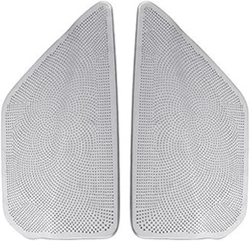 Fit for BMW 5 Series F10 11-16 Steel Speaker Trim Cover Car Inner Front Rear Door Audio Speakers Stereo Panel Decorate Cover Door Audio Speaker Cover(Rear Door Silvery) in Kuwait
