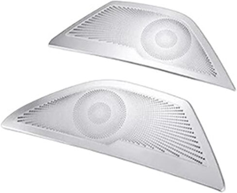 Fit for BMW 5 Series F10 11-16 Steel Speaker Trim Cover Car Inner Front Rear Door Audio Speakers Stereo Panel Decorate Cover Door Audio Speaker Cover(Rear Door Silvery) in Kuwait