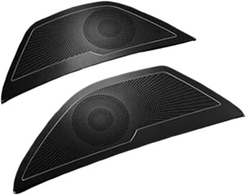 Fit for BMW 5 Series F10 11-16 Steel Speaker Trim Cover Car Inner Front Rear Door Audio Speakers Stereo Panel Decorate Cover Door Audio Speaker Cover(Rear Door Silvery) in Kuwait