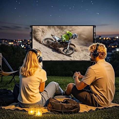 شاشة عرض TOWOND 100 بوصة داخلية 16:9 قابلة للطي ومضادة للتجاعيد شاشات عرض أفلام محمولة للمسرح المنزلي في الهواء الطلق شاشة عرض مزدوجة الجوانب in Kuwait